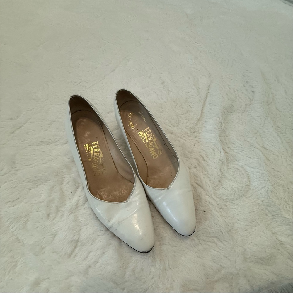 Salvatore Ferragamo Women's White Leather Shoes